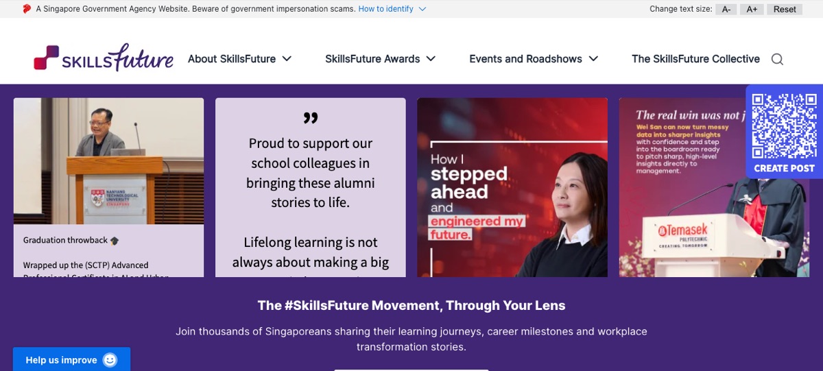The SkillsFuture movement portal in 2026 — course search now lives on MySkillsFuture, while scheme information is moving to swda.gov.sg